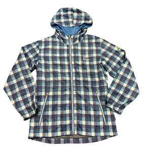 Penfield Womens blue plaid light windbreaker jacket Size medium